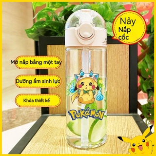 Pokemon straw Cup kids Drinking Water Cup Cartoon Pikachu Plastic Cup Anti -Temperature -resistant Practical Drinks Water Cup Large -capacity