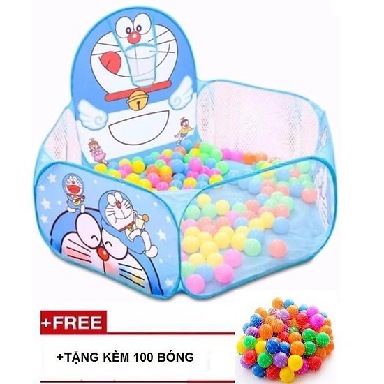 Lều bóng rổ Doremon Kèm 100 Bóng