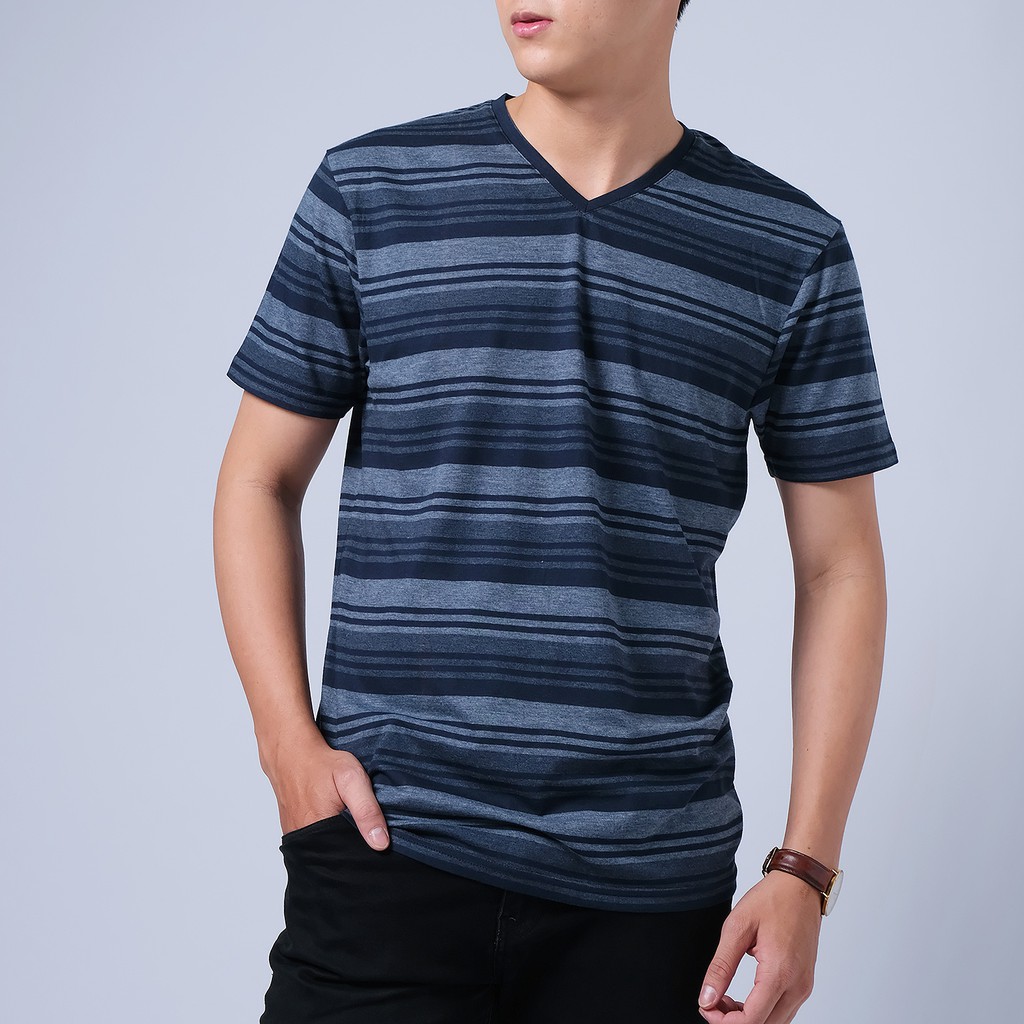 Áo thun nam phông trơn Casual 1st cổ tim tay ngắn cộc, 100% cotton thoáng mát, thích hợp đi làm, đi chơi, du lịch