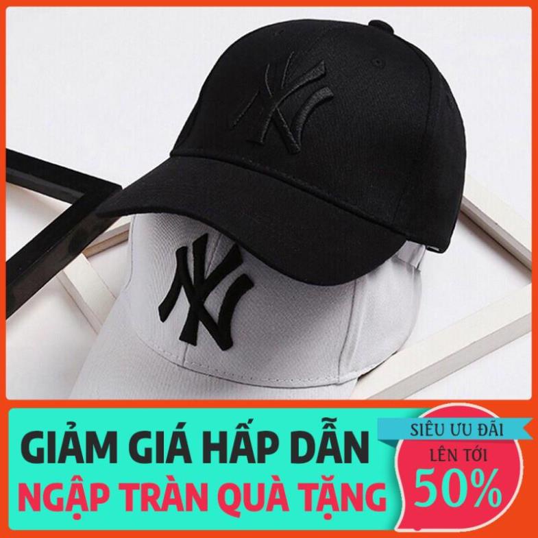 Mũ lưỡi trai nam nữ - Nón kết thêu logo NY thể thao kaki mền mịn thoáng mát thấm hút mồ hôi xịn