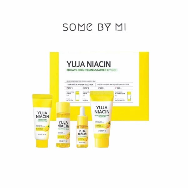 Bộ kit 4 sản phẩm dưỡng trắng da some by mi yuja niacin 30 days brightening stater kit-edition