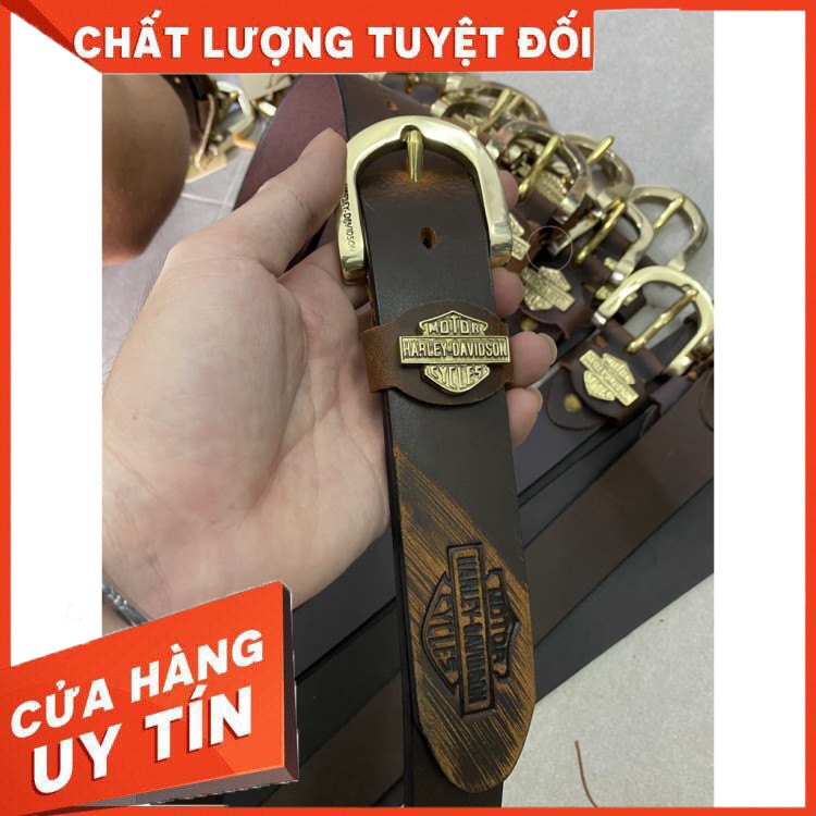 HÀNG CAO CẤP -  🔥 ĐỐT KHÔNG CHÁY 🔥 Thắt Lưng Nam Da Bò Sáp Nguyên Tấm - Khóa Đồng Nguyên Khối Bảo Hành 12 Tháng Bằng T