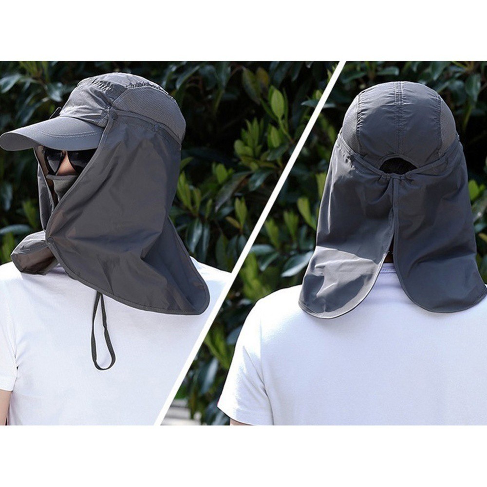 Mũ, Nón kèm khăn che mặt chống nắng cho nam chống tia UV tối ưu, Mũ Nón, Nón Kết