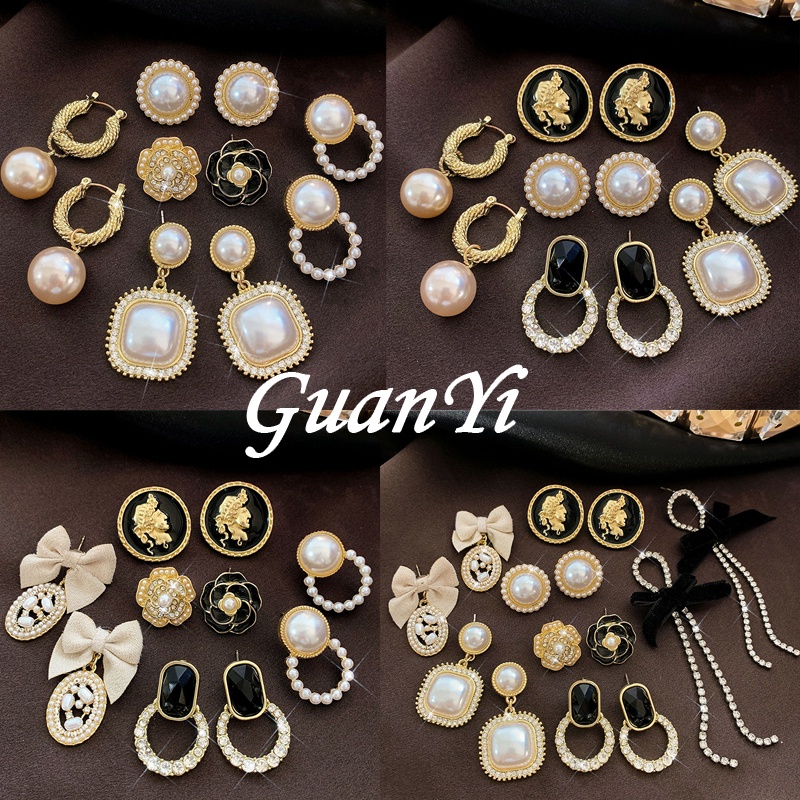 Đôi Bông Tai Dáng Dài Trang Trí Ngọc Trai Phong Cách Vintage Thời Trang 2023 Dành Cho Nữ