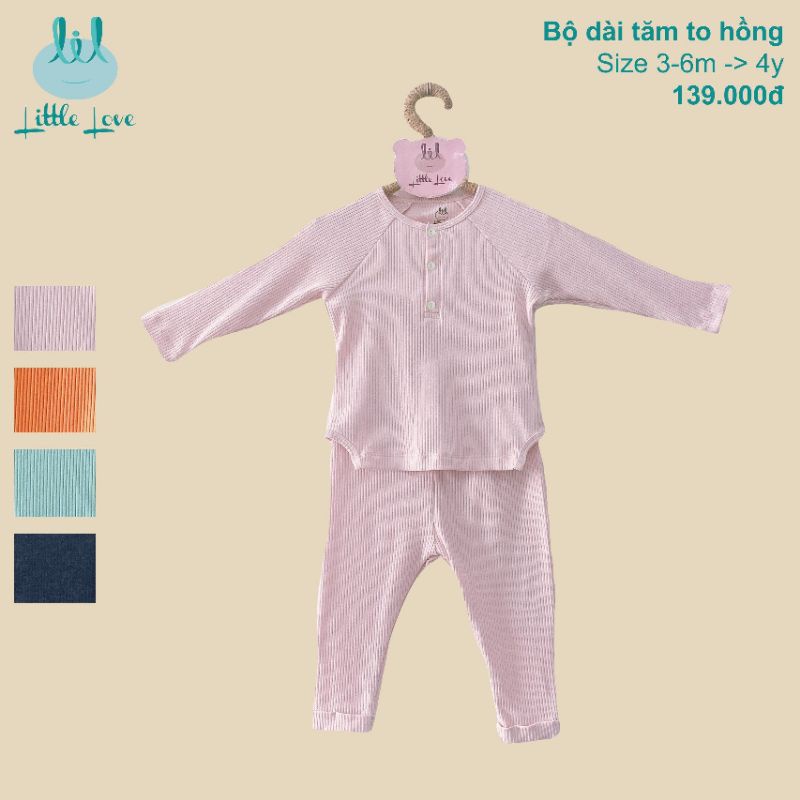 Lil little love - Bộ dài tay vải tăm to cho bé 5-19kg quần áo trẻ em thu đông