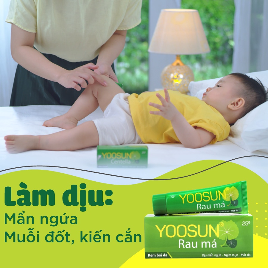 [HỎA TỐC 2H] Kem bôi da Yoosun Rau Má - Dịu mẩn ngứa, ngừa mụn, mát da, tránh sẹo 25g/ tuýp