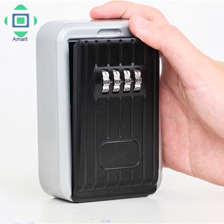AM Wall Mounted/Padlock 4-Digit Combination Key Lock Storage Safe Security Box Home Office