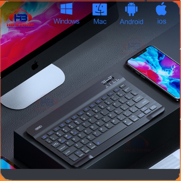 Bàn phím không dây bluetooth mini Inphic V750BS siêu mỏng pin sạc,dùng cho window macbook ios android