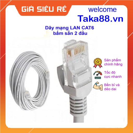 Dây mạng LAN CAT6 bấm sẵn 2 đầu 1m 2m 3m 5m lõi đồng hàng chất lượng tốt