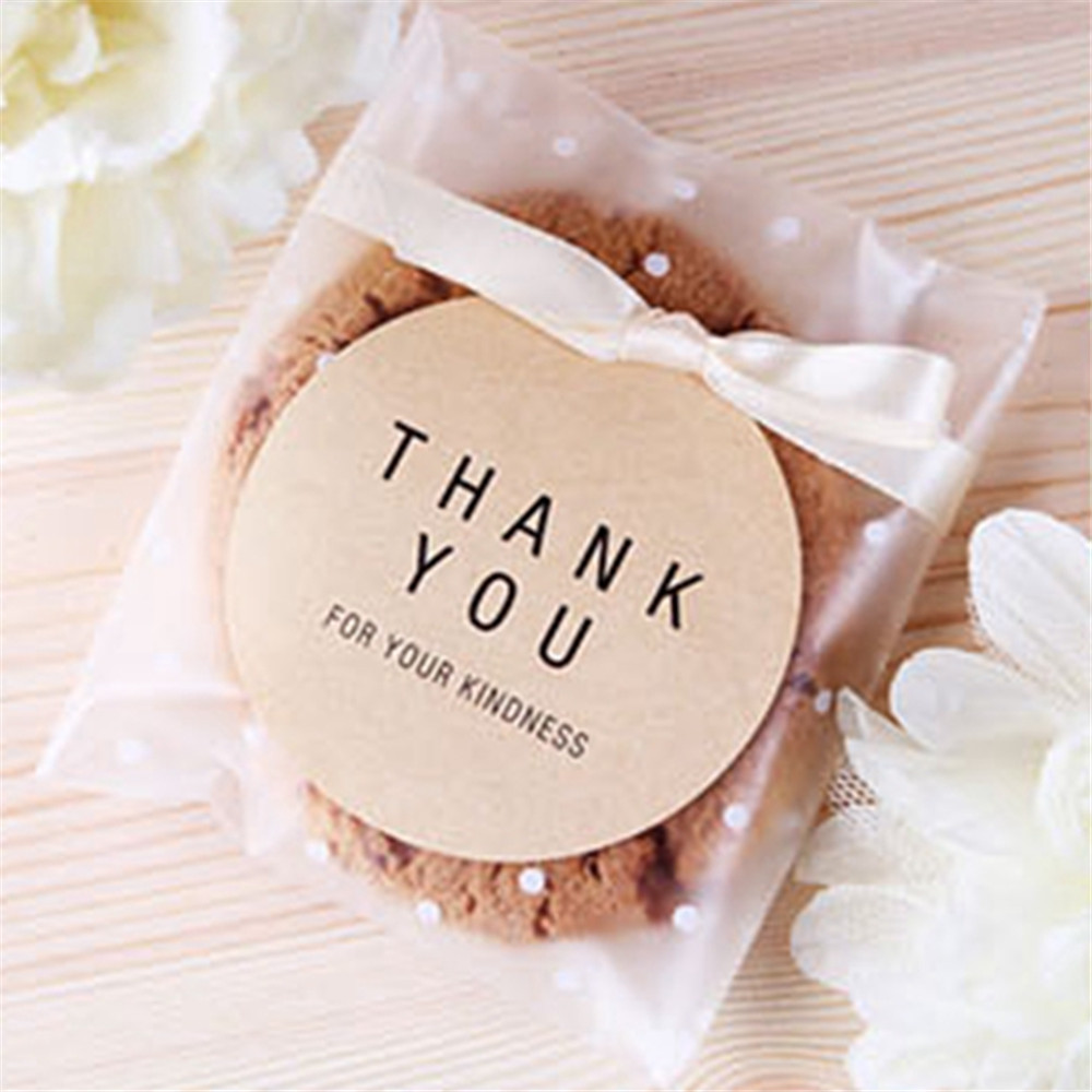 Cod Qipin Creative 60pcs Thank You Stickers Seal Labels Baking Biscuit Dessert Packaging Bag Decoration