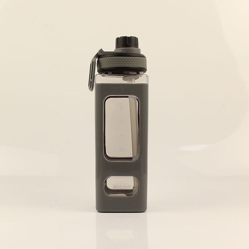 700Ml/900Ml Bình nước nhựa có ống hút Hàn quốc Vuông Gấu Chai Nước Công Suất Lớn Sinh Viên Chai Xách Tay Chai Với Rơm Rơm Nhựa Nước Chai BPA Miễn