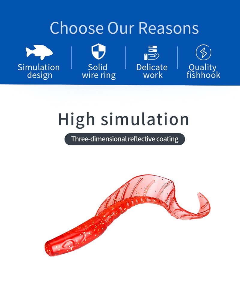 Set 10 Mồi Giả Nhử Cá Bằng Silicon 7cm 2.9g