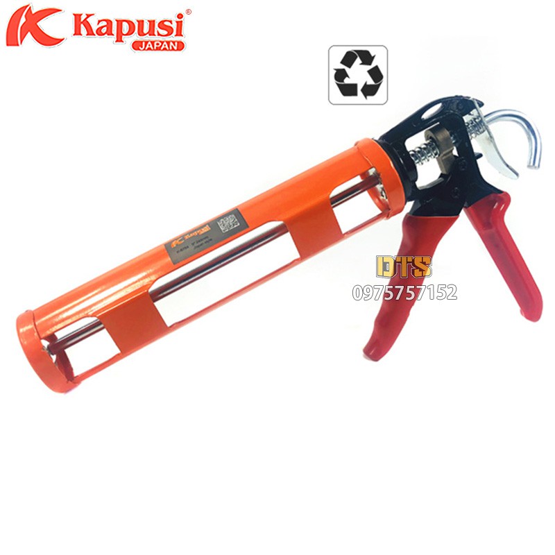 Súng bơm keo silicon công nghiệp Kapusi JAPAN, súng bắn keo silicon tiết kiệm lực, thép CR-V siêu bền chắc chắn chịu lực