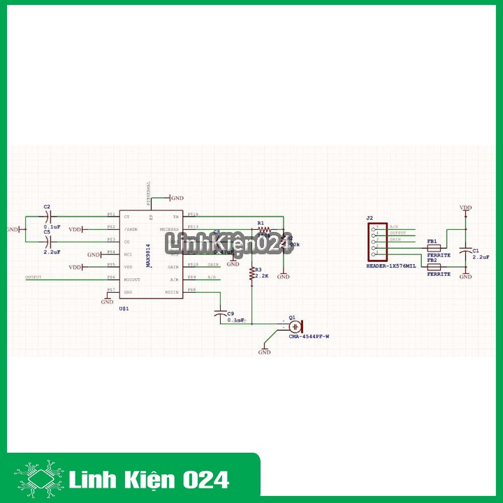 Module Cảm Biến Âm Thanh Tích Hợp AGC MAX9814