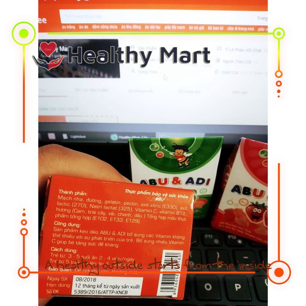 ✔️️️10 hộp kẹo dẻo Abu Adi / kẹo chị ong vàng Bổ sung vitamin tiêu chuẩn Châu Âu 12g