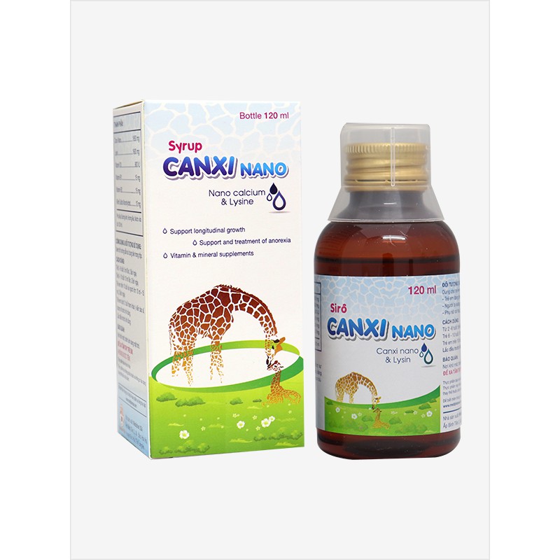 Siro Canxi Nano – Hỗ trợ giúp phát triển chiều cao cho trẻ, bổ sung canxi cho mẹ bầu (Chai 120ml)
