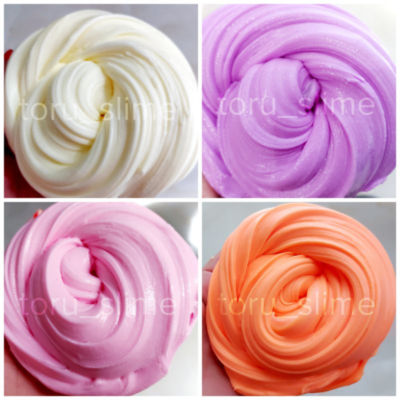 Slime Basic, Bơ, Mây, Xốp hộp dẹp size L kèm charm ngẫu nhiên