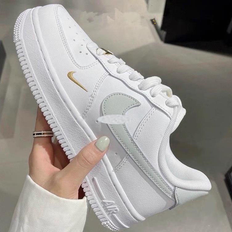 Giày Sneaker AF1 Phản Quang Vạch Vàng Nam Nữ, Giày thể thao thời trang 2022 Full Box + Bill