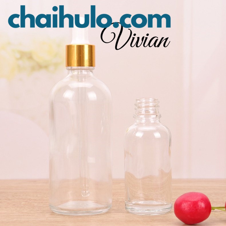 15ml - Lọ Chiết Mỹ Phẩm Lọ Chiết Serum Mini Chai Lọ Thủy Tinh Đựng Tinh Dầu Màu Nâu/Trong suốt Nắp Bóp Đen/Vàng Nhỏ Giọt