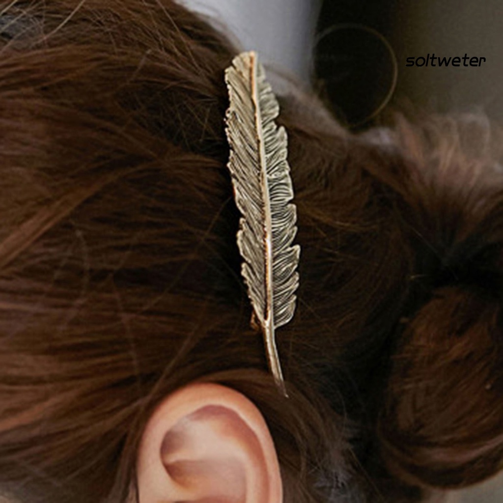 Kẹp Tóc Hình Chiếc Lá Bằng Hợp Kim Phong Cách Retro