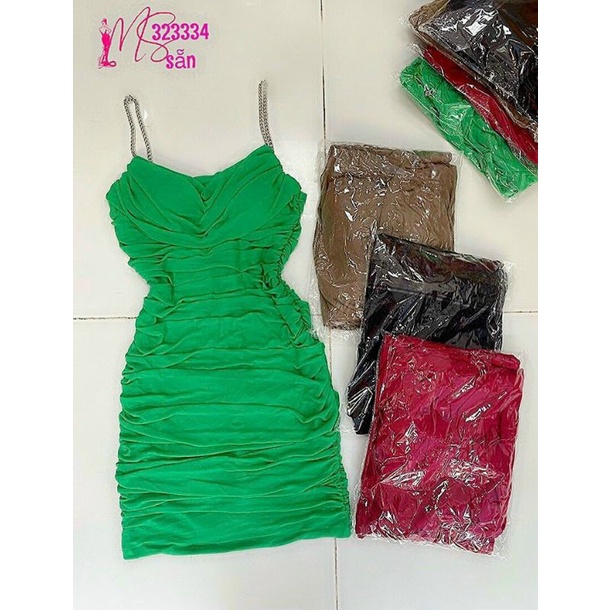 Đầm body 2 nhún 2 day xích cô đo