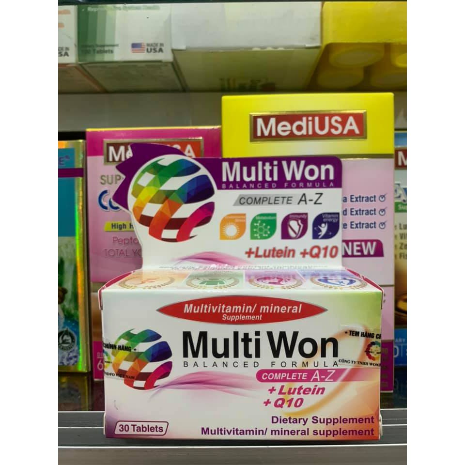 Multi Won Complete A- Z Tăng Cường Sức Khỏe, Nâng Cao Hệ Miễn Dịch Hộp 30 Viên TP018