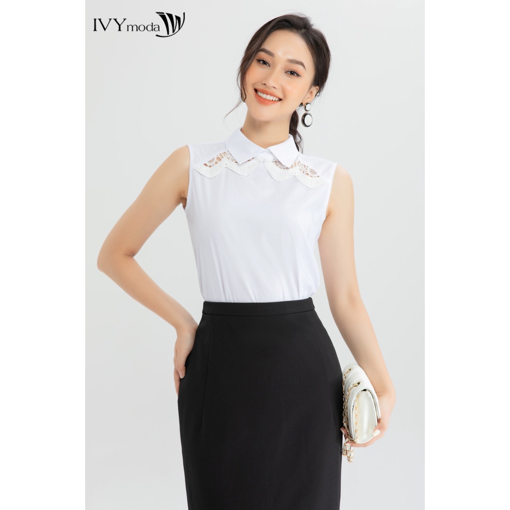 Áo kiểu phối ren nữ IVY moda MS 16M6540