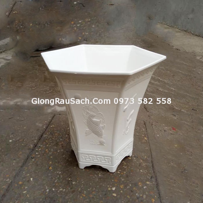 Chậu trồng Cây Lục Giác Cao 41 cm Đường Kính 37cm