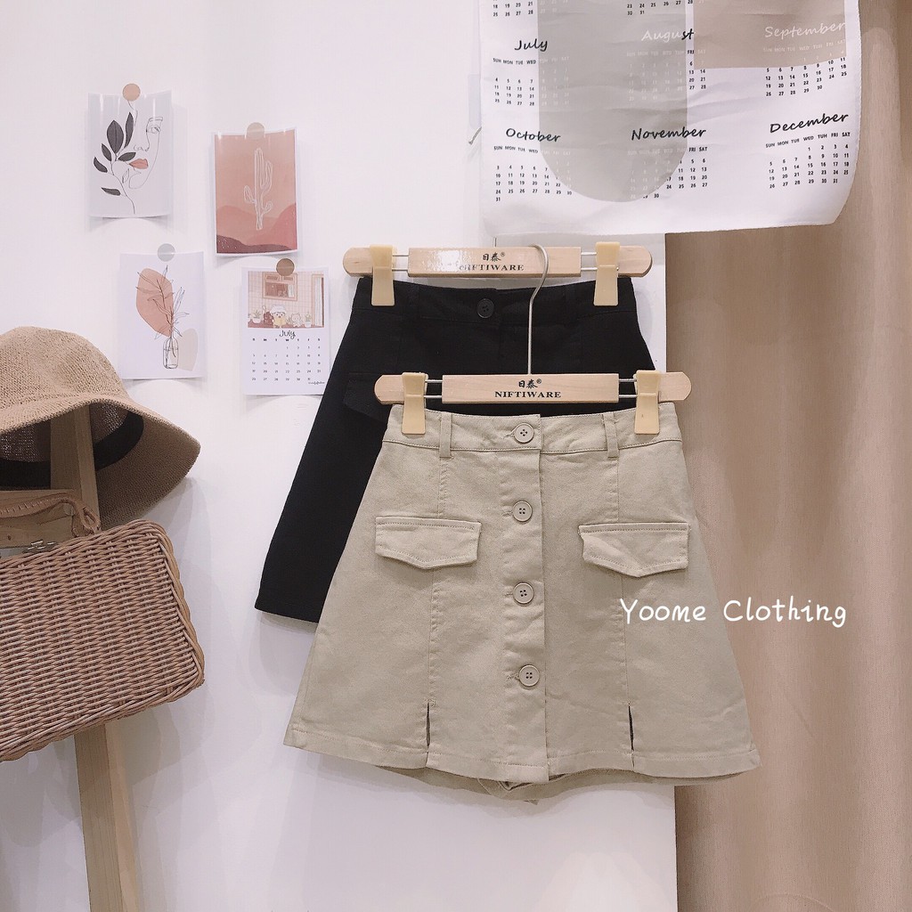 [Mã FAXANH55 giảm 10K đơn 50K] Quần giả váy kaki khuy xẻ đùi [ ẢNH THẬT SHOP CHỤP] | BigBuy360 - bigbuy360.vn