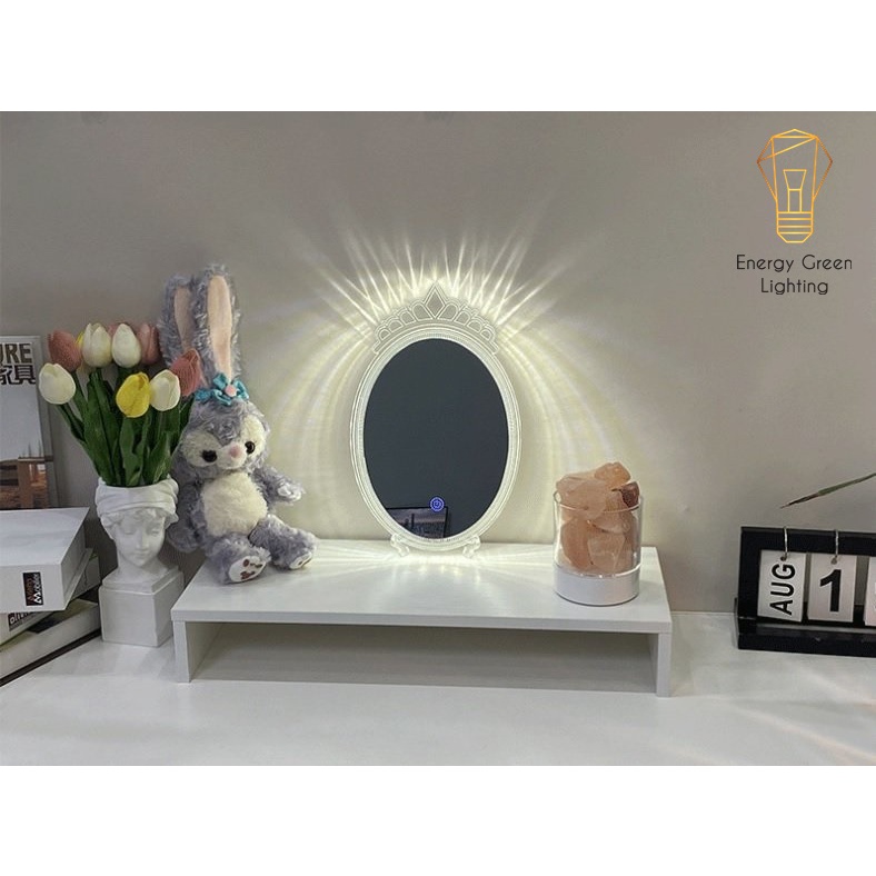 Gương Để Bàn,Gương Trang Điểm Energy Green Lighting Cảm Ứng Có Đèn GTD-1096 - 3 Chế Độ Ánh Sáng