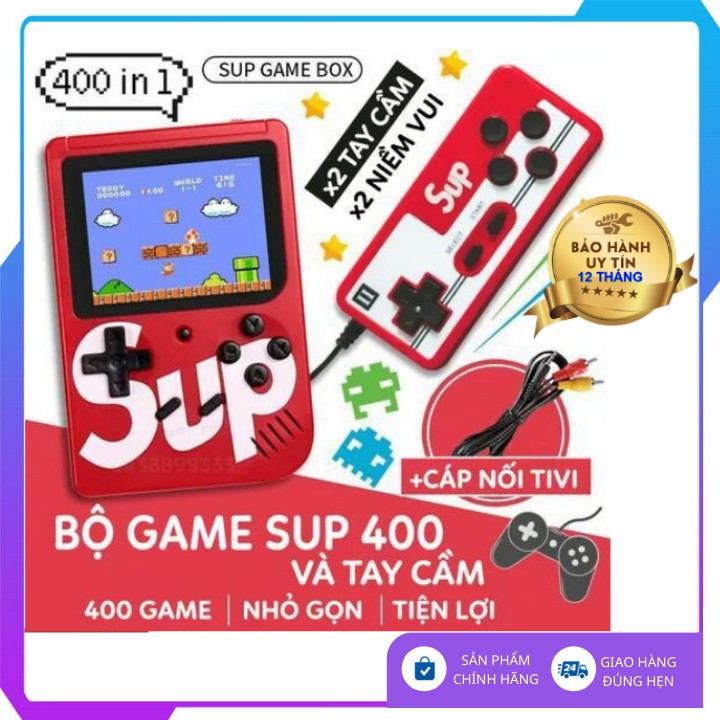 (TẶNG TAY CẦM CHƠI GAME)Máy chơi game cần tay SUP 400, tích hợp 400 game siêu kinh điển