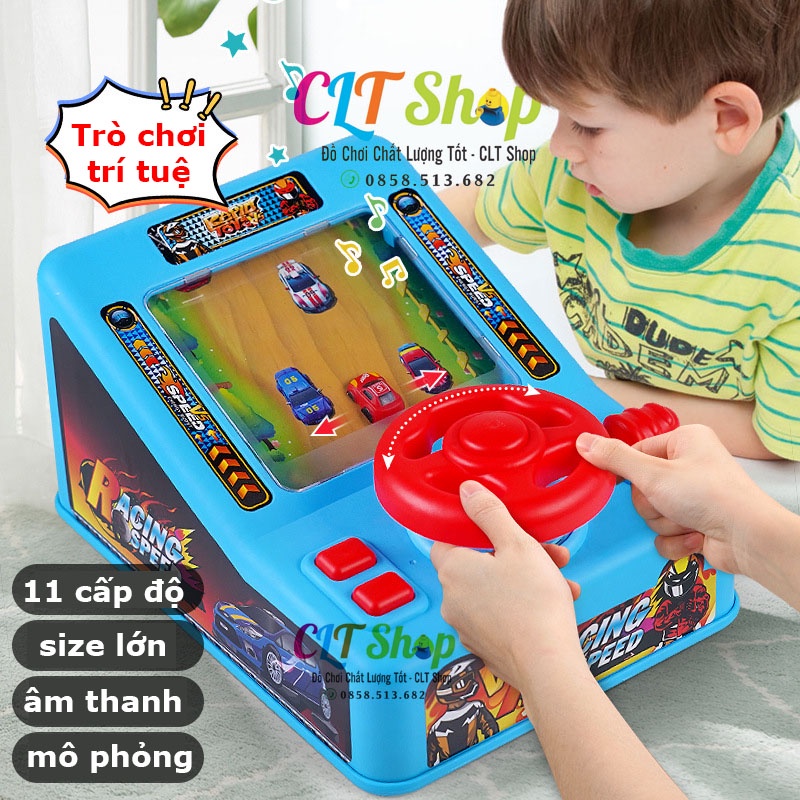 Đồ chơi đua xe ô tô có vô lăng, màn hình kèm hiệu ứng âm thanh với nhiều cấp độ chơi cho bé, đồ chơi trí tuệ
