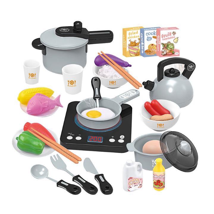 Bộ Đồ Chơi Nấu Ăn 36 Chi Tiết Cho Bé Thỏa Sức Vui Chơi Và Bận Rộn 2 Màu Hồng/ Ghi