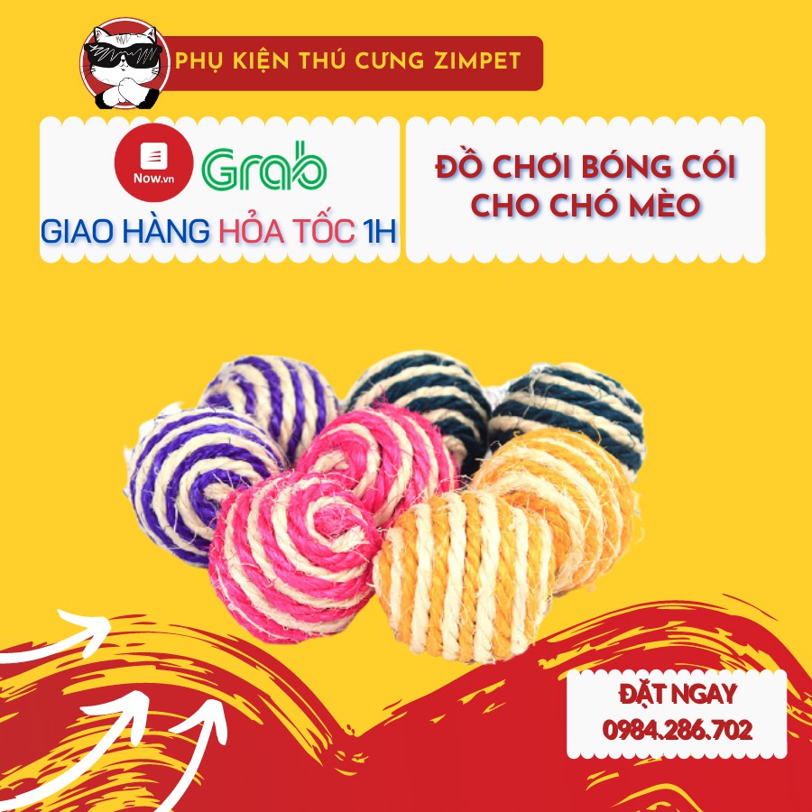 Đồ chơi bóng cầu cói cho mèo - Đồ chơi cho thú cưng - Zimpet