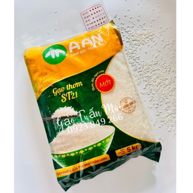 Gạo Thơm ST21 aan (Túi 5Ký Dẻo Thơm)