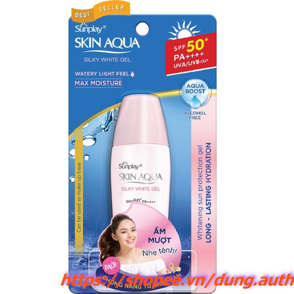 Gel Chống Nắng Dưỡng Da Trắng Mượt Sunplay Skin Aqua Silky White Gel SPF 50 PA+++ 30g
