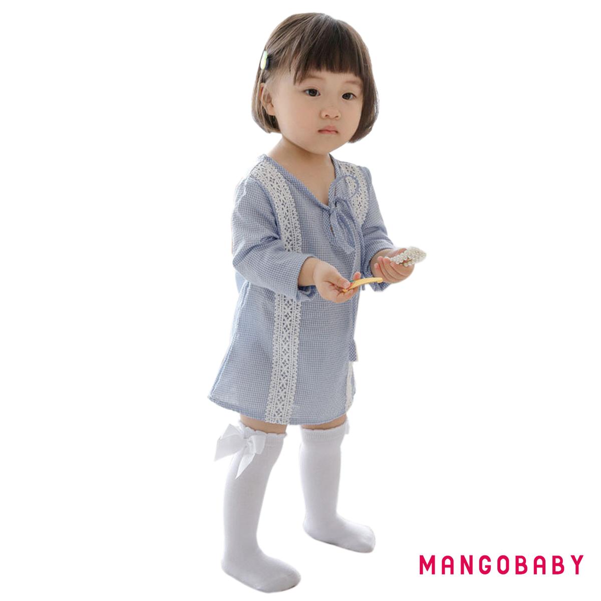 Vớ Cotton Dài Màu Trơn Thoáng Khí Dễ Thương Cho Bé Gái 0-7 Tuổi