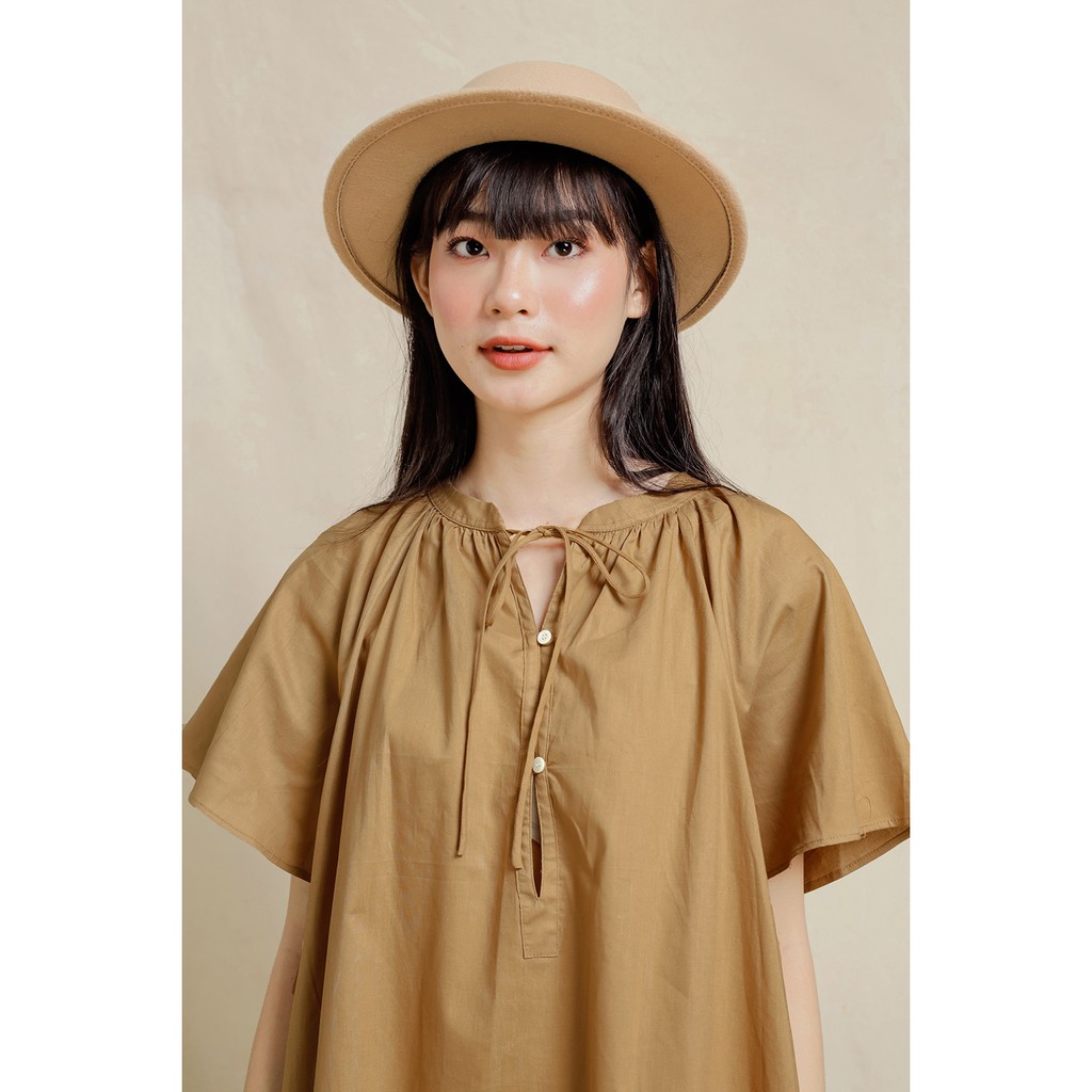 DOTTIE - Đầm dài dáng rộng nâu nữ D0150 | BigBuy360 - bigbuy360.vn