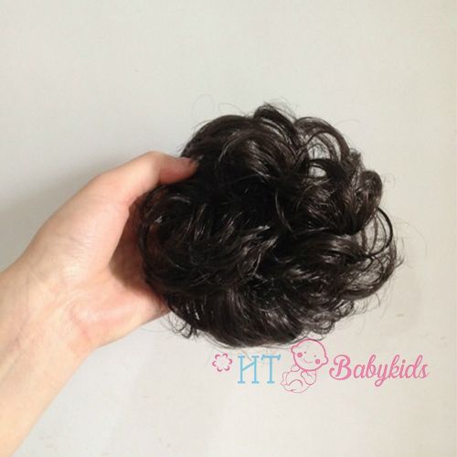 Tóc Giả Búi Xoăn Dành Cho Bé Gái, Dạng Cột Dây Chun Tiện Lợi, Dễ Sử Dụng Cho Bé