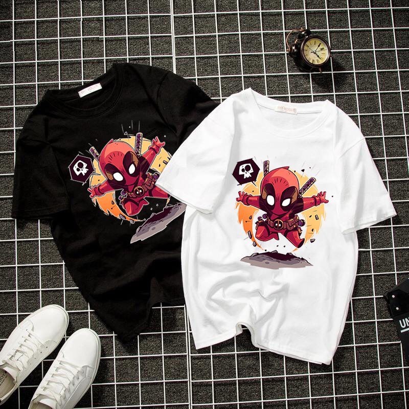 Áo thun in hình siêu anh hùng chibi dễ thương chất vải dày mịn mát