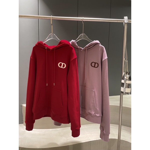 Áo hoodies nữ logo thương hiệu thời trang Dior CD cao cấp màu trơn