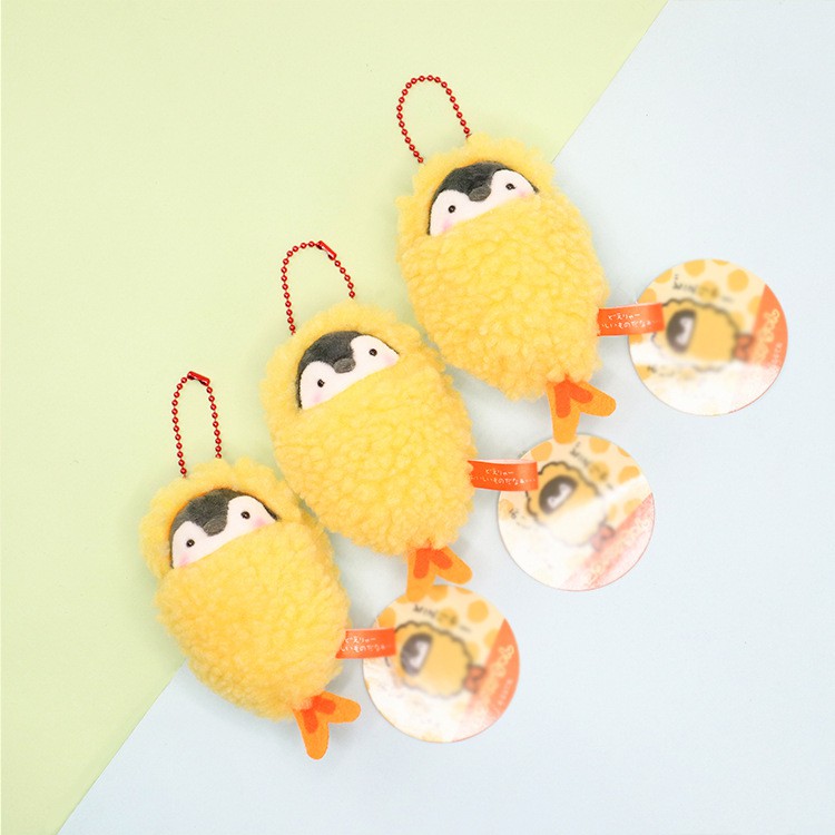 Móc khóa có phụ kiện thú bông chim cánh cụt dễ thương 10 cm