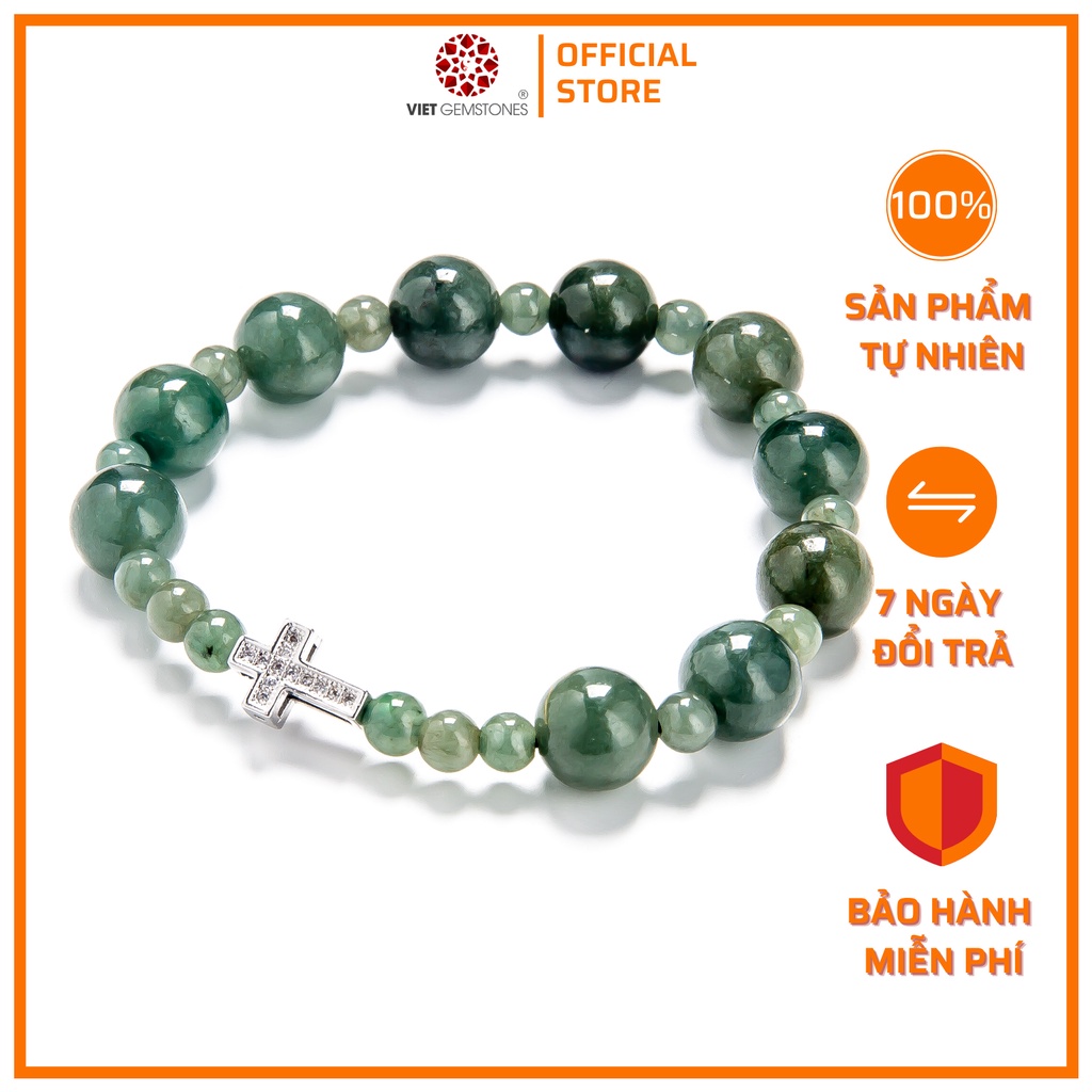 Vòng chuỗi mân côi Jade tự nhiên 10mm - Cho lời nguyện cầu thêm đẹp | VietGemstones
