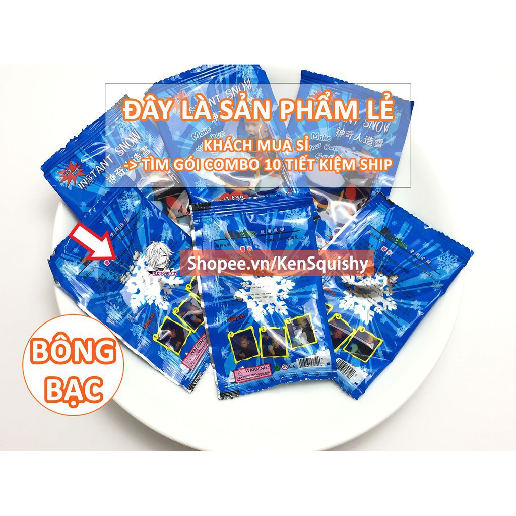  [RẺ VÔ ĐỊCH-CÓ SẴN]Tuyết Nhân Tạo Mỹ Đóng Gói Nguyên Bao Bì Nguyên Liệu Làm Slime Mây chac  Espring come