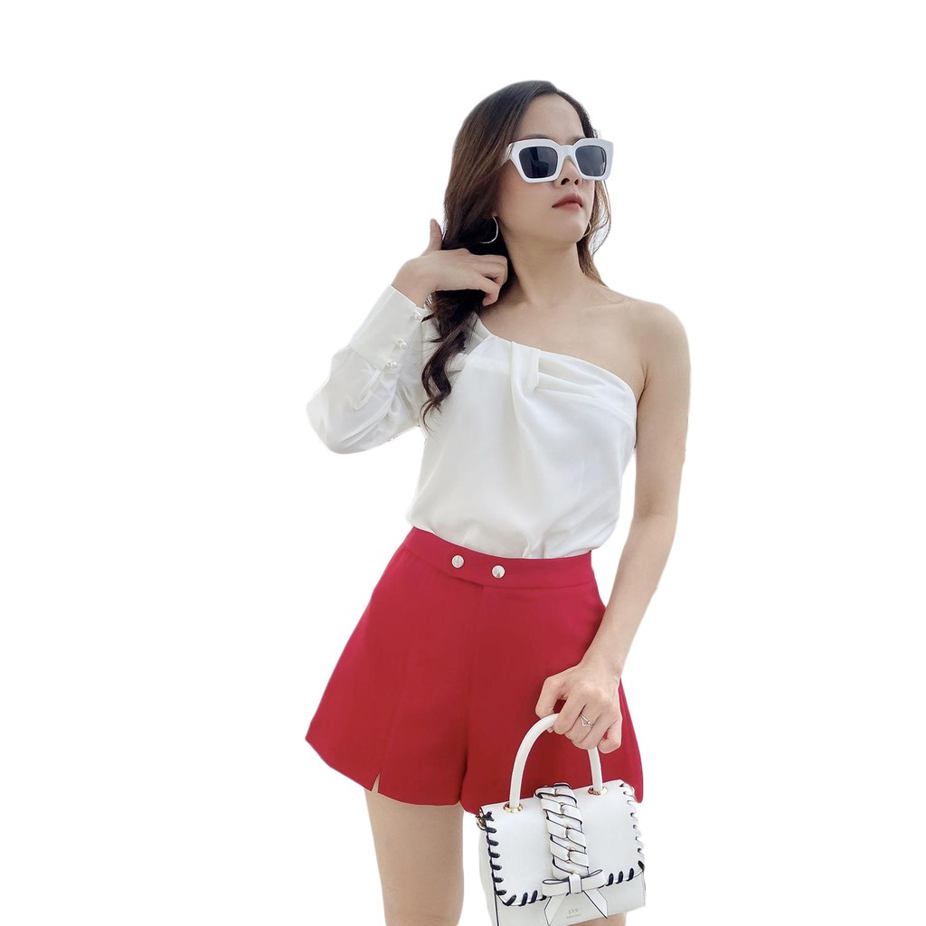 [Mã WABRM50 giảm 15% đơn 99k] Áo sơ mi tay lửng lệch vai - 20Again | BigBuy360 - bigbuy360.vn
