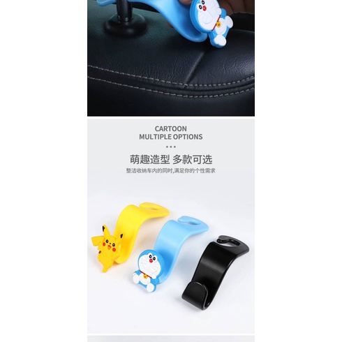 Car Hook Inner Seat Back Car Multifunctional Rear Row Car Creativity Cartoon Car Decoration Supplies Female pOaK