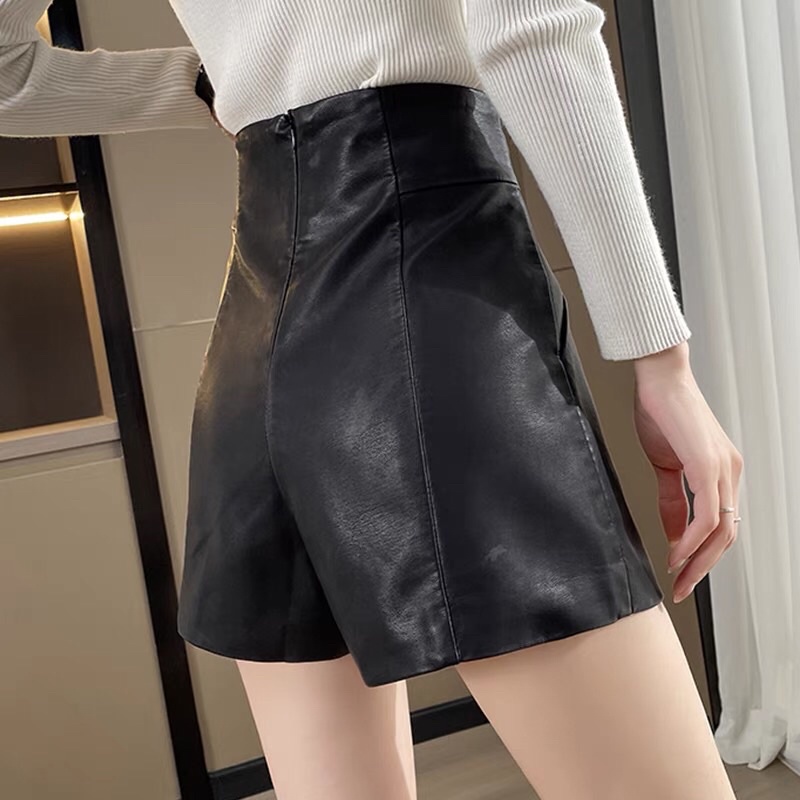 QUẦN SHORT DA CẠP CAO DÁNG ÔM