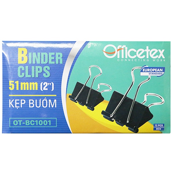 Hộp 12 Cái Kẹp Bướm 51 mm Officetex OT-BC1001 - 8935276453460