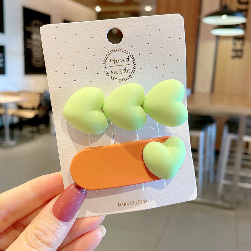 Set 2 Kẹp Tóc Hình Trái Tim Thời Trang Cho Bé Gái