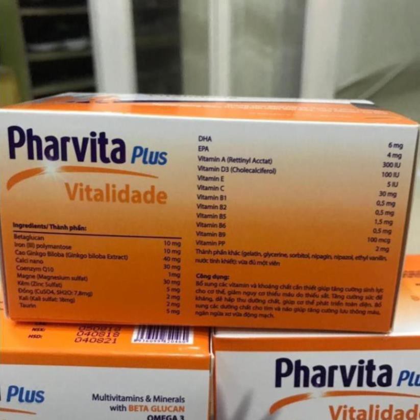 BỒI BỒ CƠ THỂ PHARVITA PLUS 60 Viên, bồi bổ cơ thể, hỗ trợ người suy nhược cơ thể | BigBuy360 - bigbuy360.vn